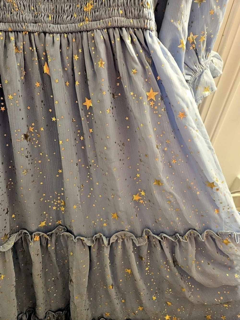 NWT Ivy City Co Starry Nights Dress Baby Blue Gold Stars XS - Picture 5 of 6